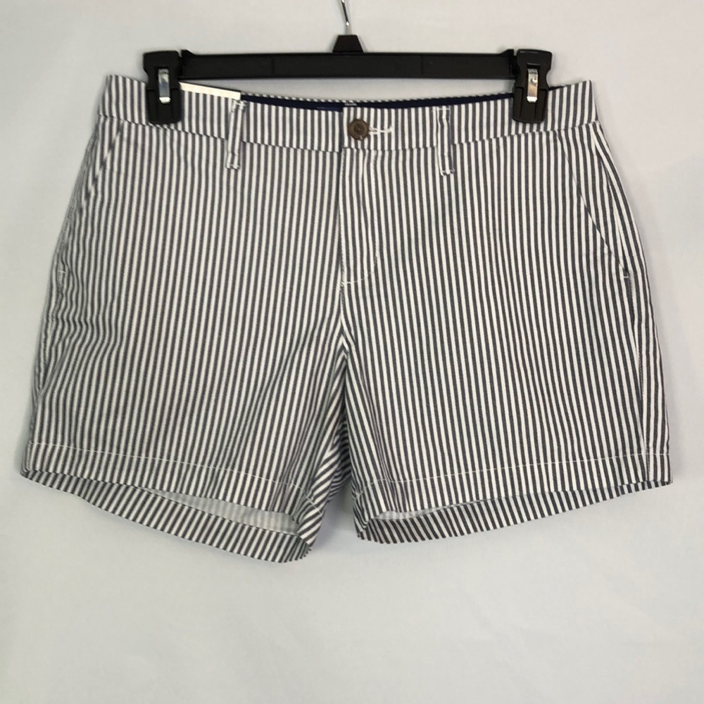 OLD NAVY Everyday Shorts Blue and White Pinstripes Nautical Size 8